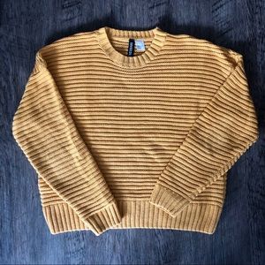 yellow chunky ribbed sweater